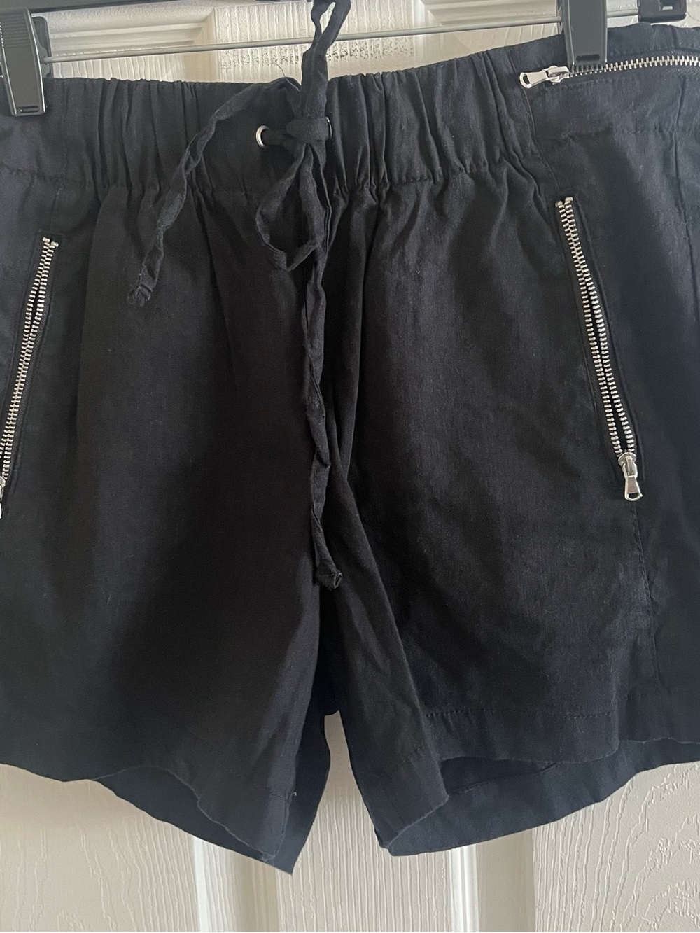 INC International Concepts Black High Waist Shorts with Zippers. MED. NWOT